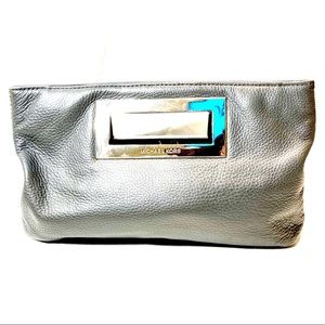 Michaels kors leather grey clutch
